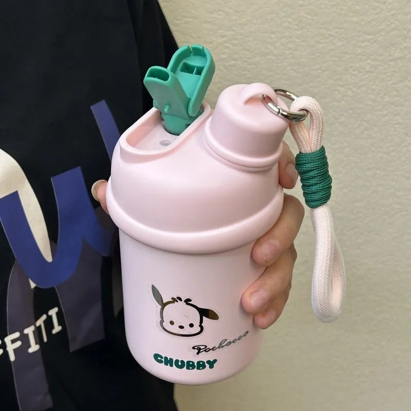 Women's insulated drinking bottle with innovative closure system and cute animal design Bowlift