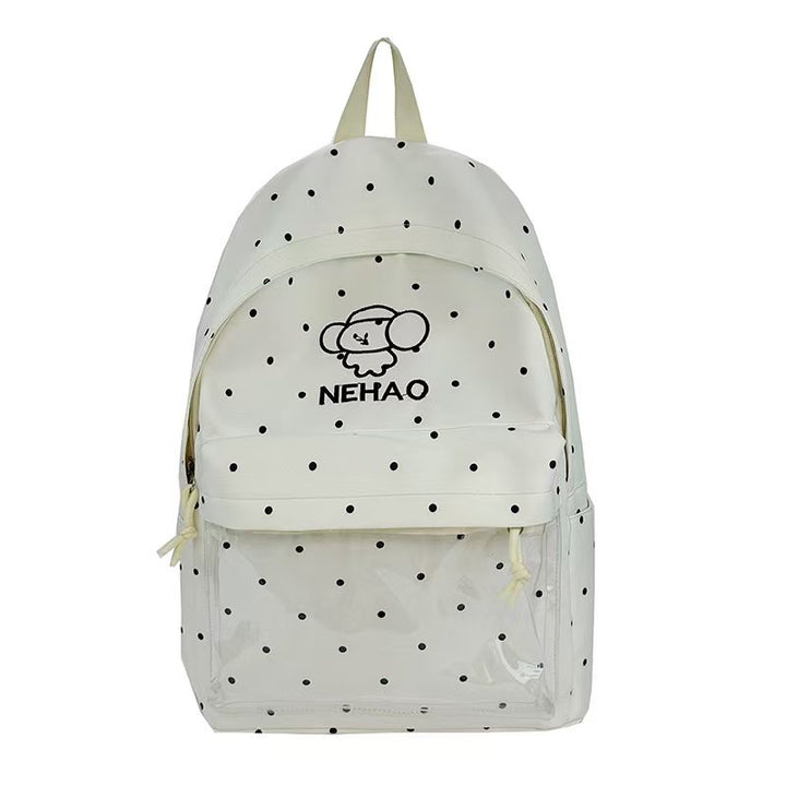Transparent Front Polka Dot Backpack Bowlift