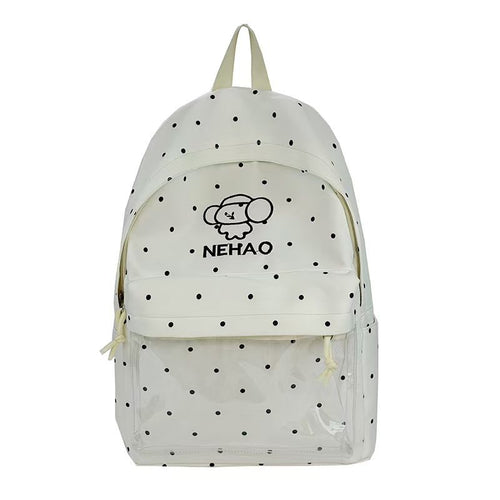 Transparent Front Polka Dot Backpack Bowlift