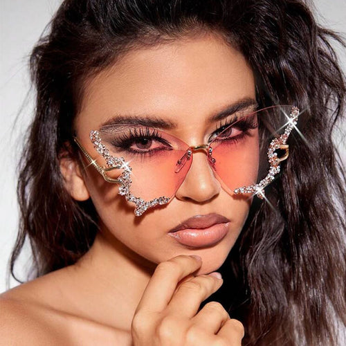 Women's extravagant sunglasses with sparkling butterfly design Bowlift