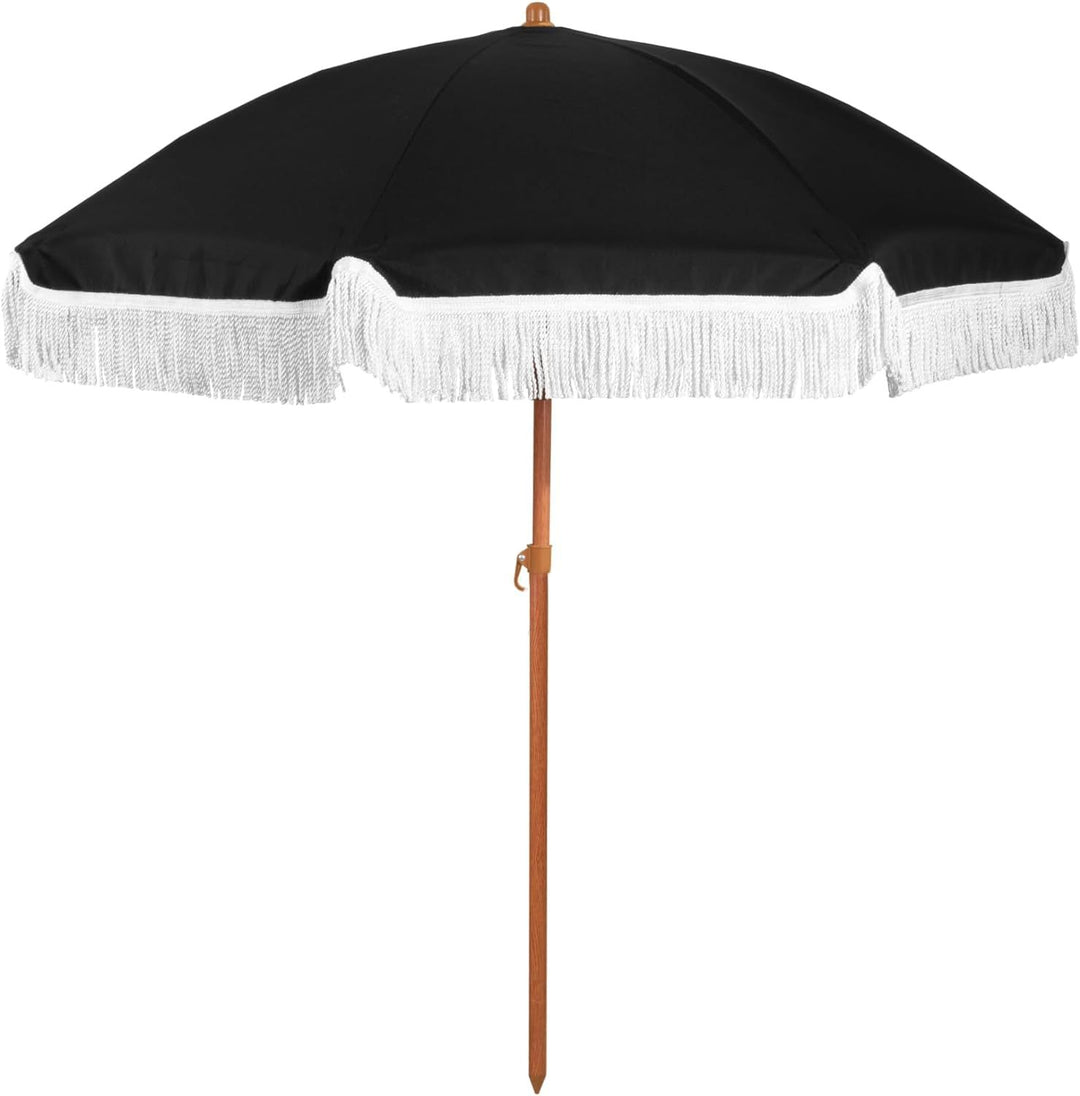 Women's sun umbrella with tassels and striped design Bowlift