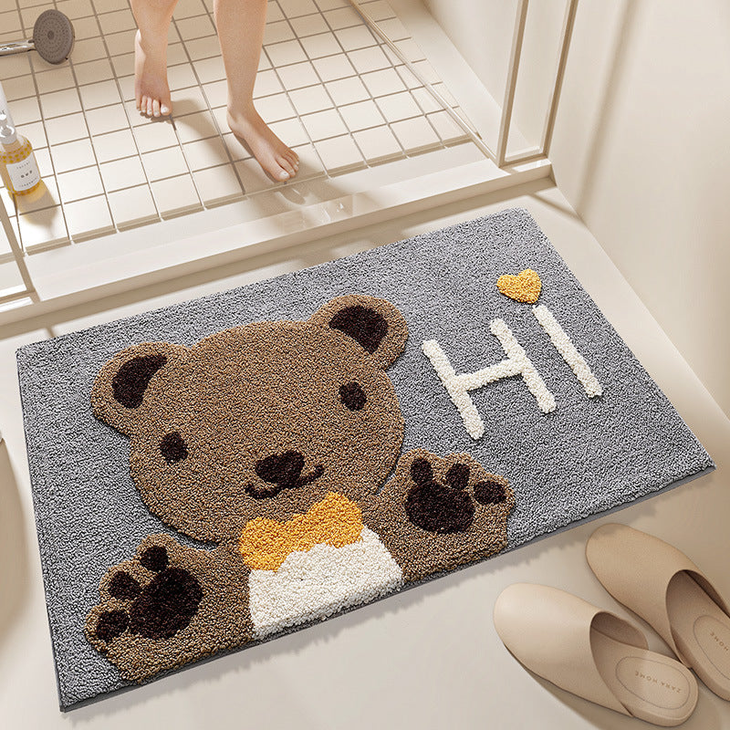 Cute Cartoon Bunny-Themed Bath Mat Bowlift
