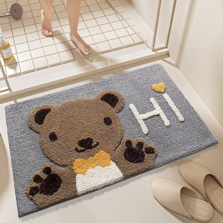 Cute Cartoon Bunny-Themed Bath Mat Bowlift