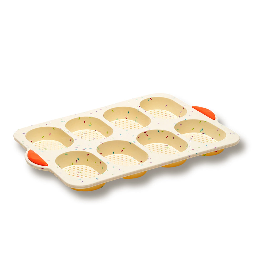 Silicone muffin baking pan with non-stick coating and practical handles Bowlift