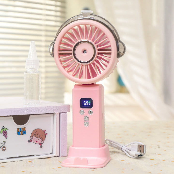 Women portable spray fan with LCD display Bowlift