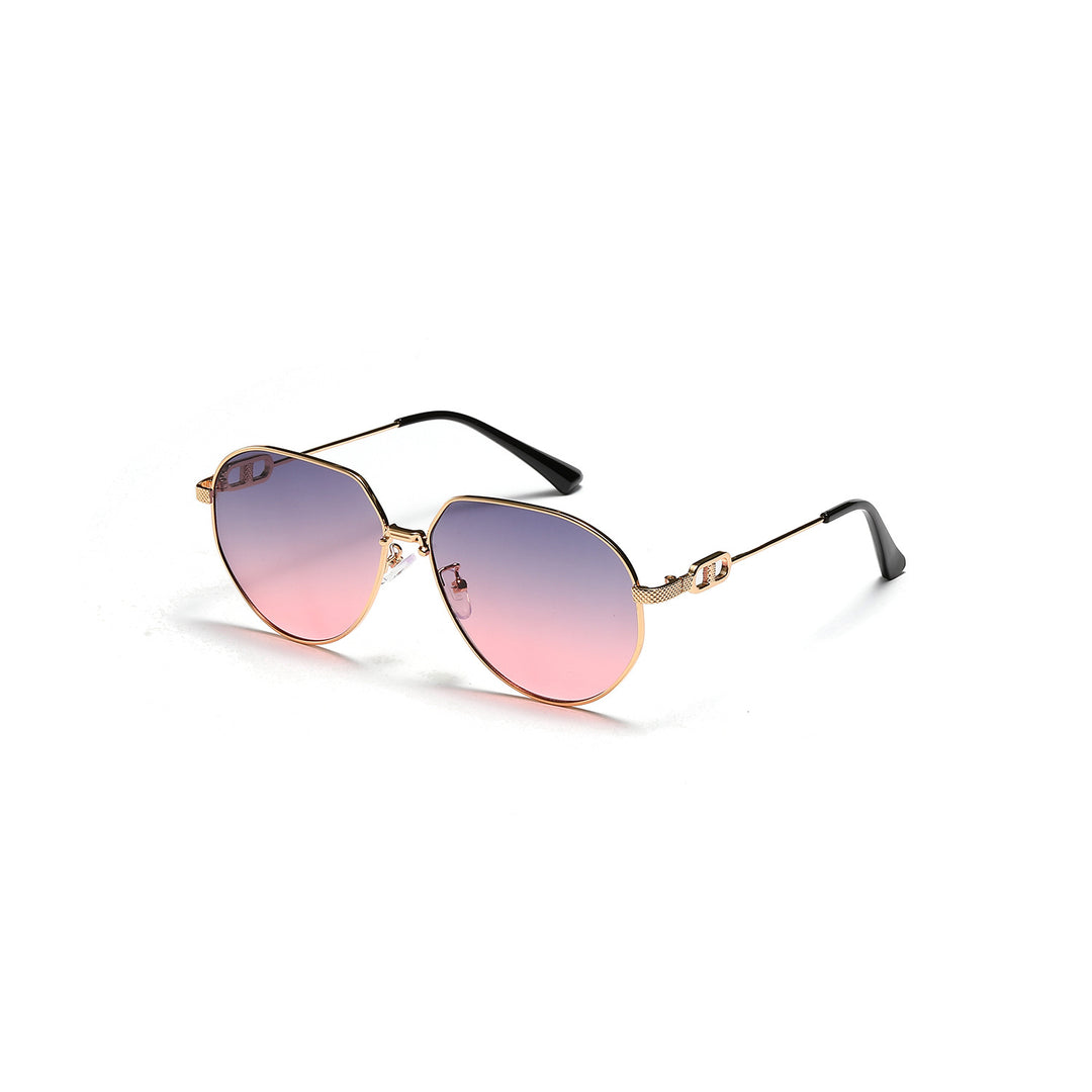 Ladies stylish oval sunglasses with fashionable metal frame Bowlift