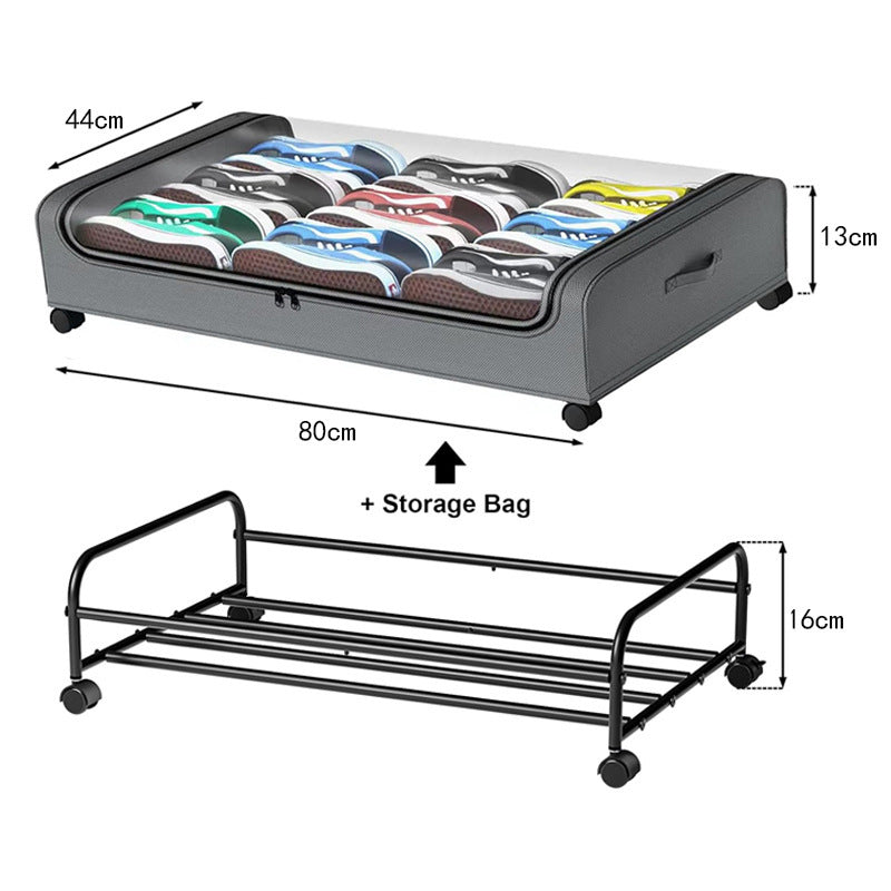 Storage box with wheels and transparent lid Bowlift