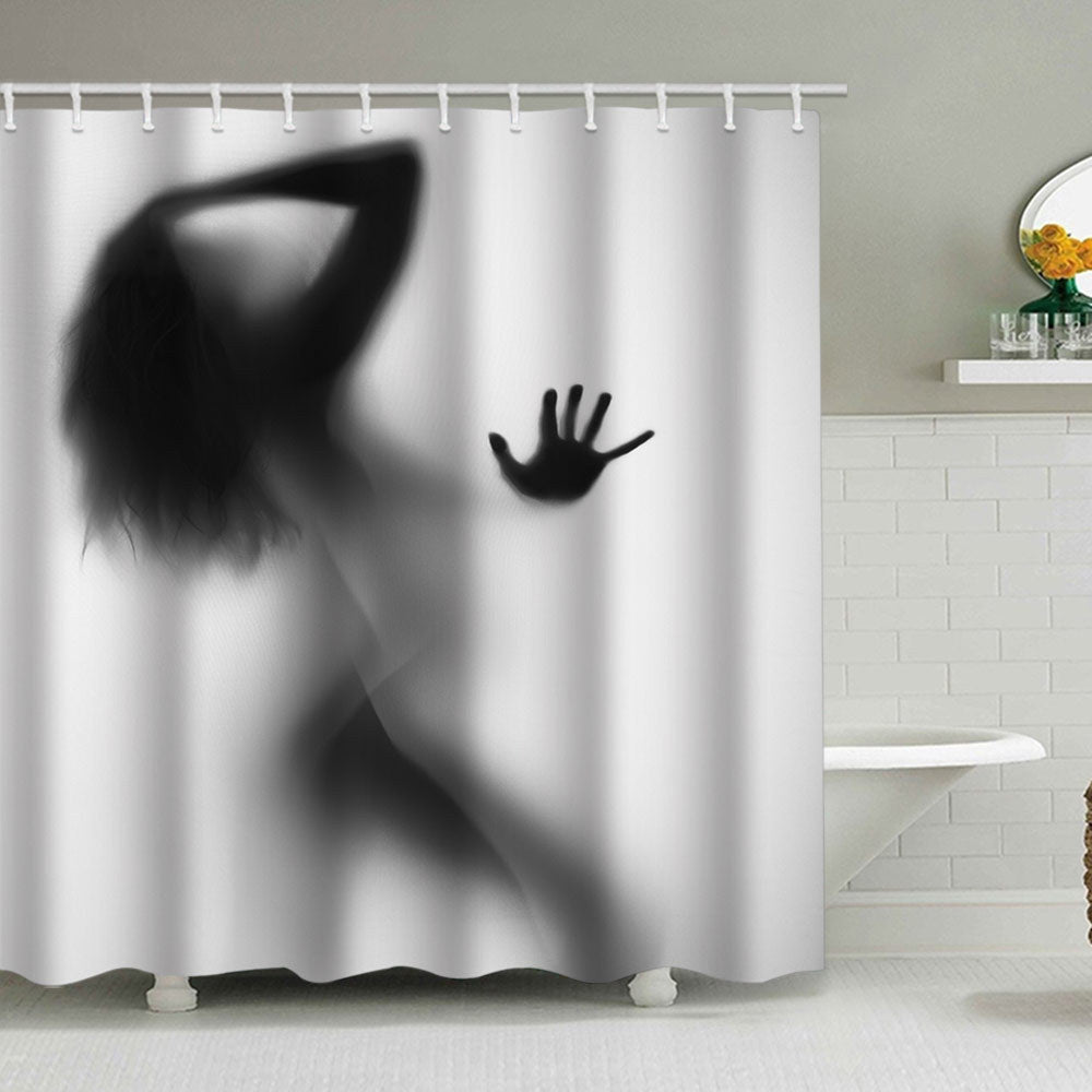 Artistic Silhouette Shower Curtain Bowlift