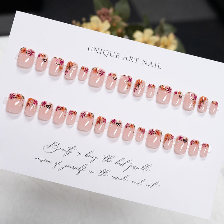 Floral Accent Press-On Nails