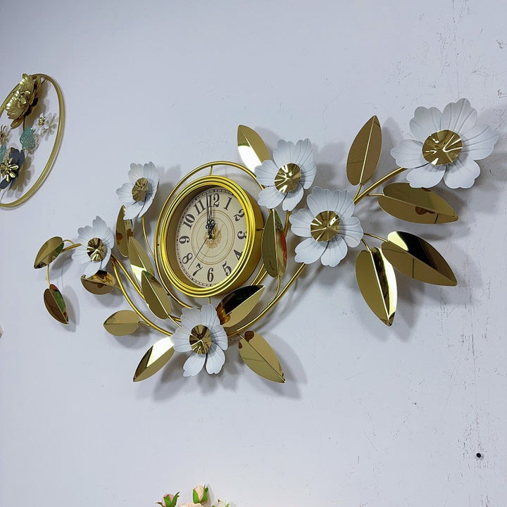 Floral Wall Clock Art Decor Bowlift