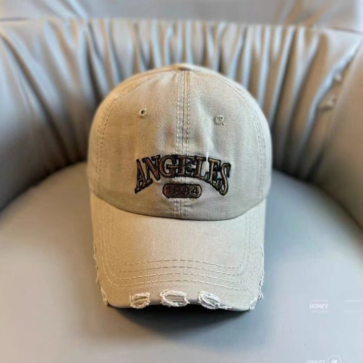 Women's Distressed Vintage-Style Adjustable Baseball Cap Bowlift