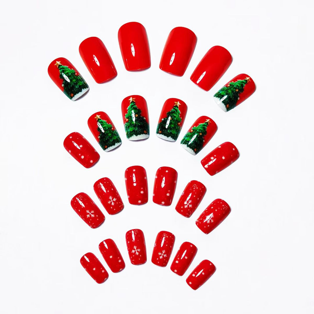 Festive 3D Christmas Tree Nail Art Bowlift