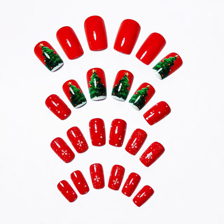 Festive 3D Christmas Tree Nail Art Bowlift