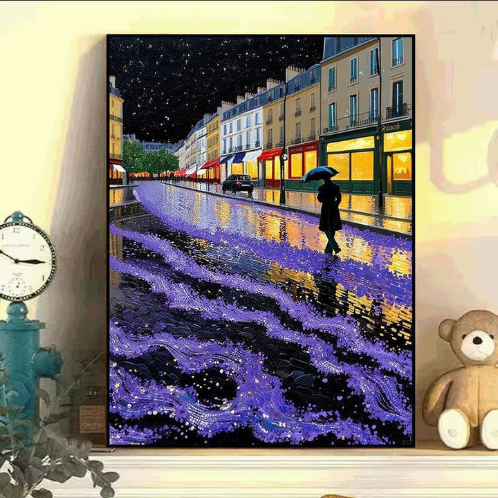 Eiffel Tower Night Scene Canvas Art Bowlift