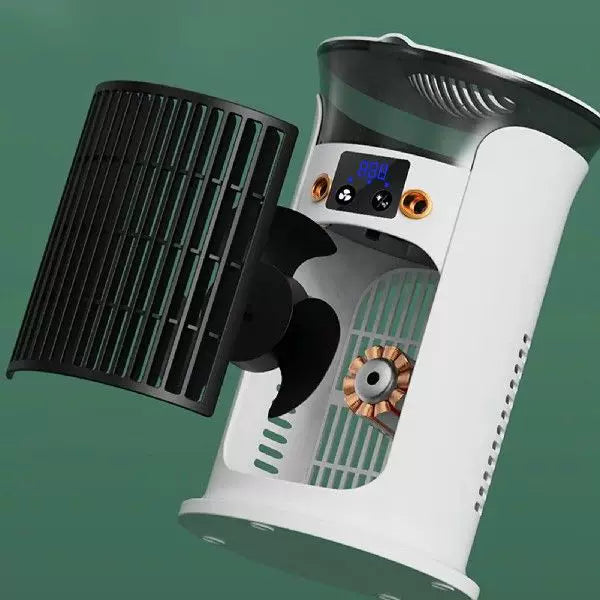 Unisex one size compact portable oscillating tower fan with digital display adjustable airflow and USB charging Bowlift