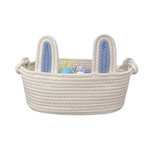Ladies Playful Storage Basket with Bunny Ears Bowlift