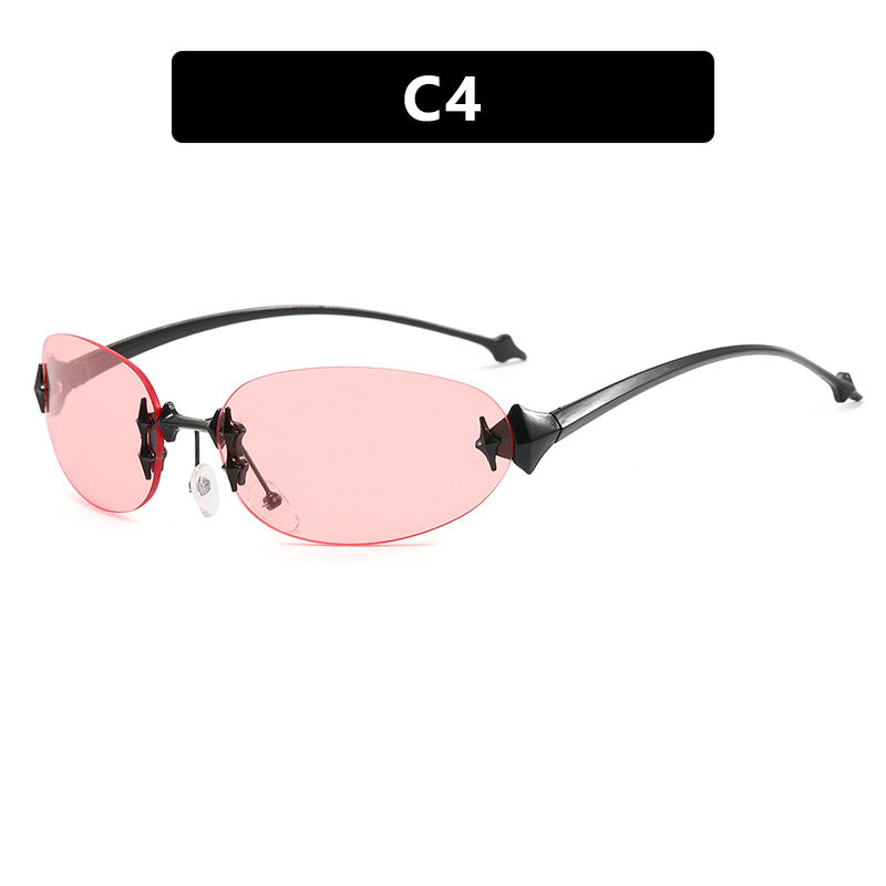 Ladies fashionable sunglasses in futuristic design with mirrored frame Bowlift
