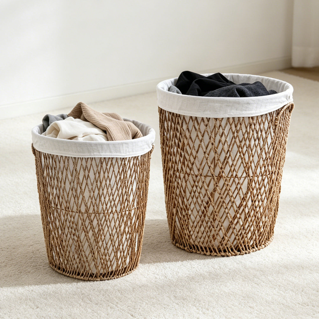 Decorative laundry basket with lid Bowlift