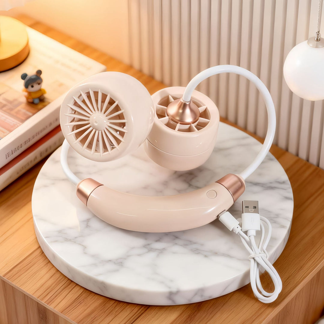 Portable Neck Fan with Flexible Design and USB Connection Bowlift