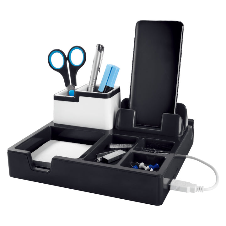 Multifunctional desk organizer with USB charging port Bowlift