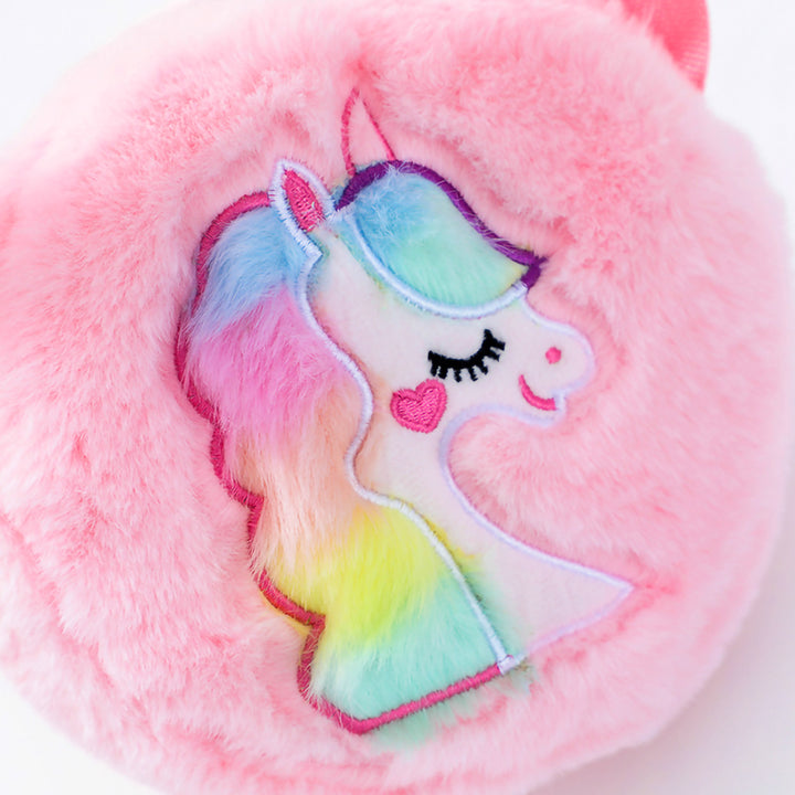 Plush shoulder bag with unicorn motif Bowlift