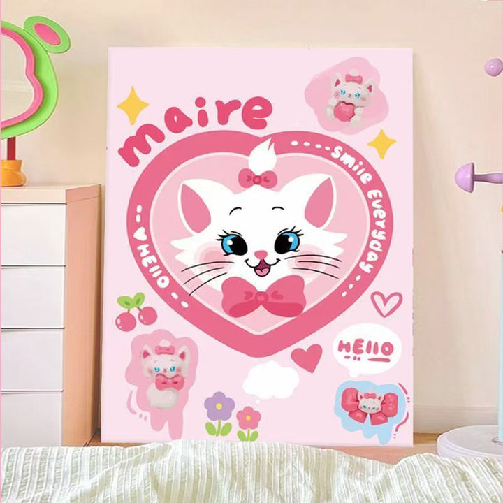 Playful Cartoon Cat Wall Art Bowlift