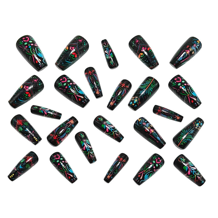 Artificial Nails in Creative Mandala Design Bowlift