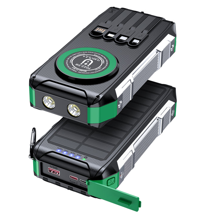 Multifunctional solar power bank with LED light and fast charging function Bowlift