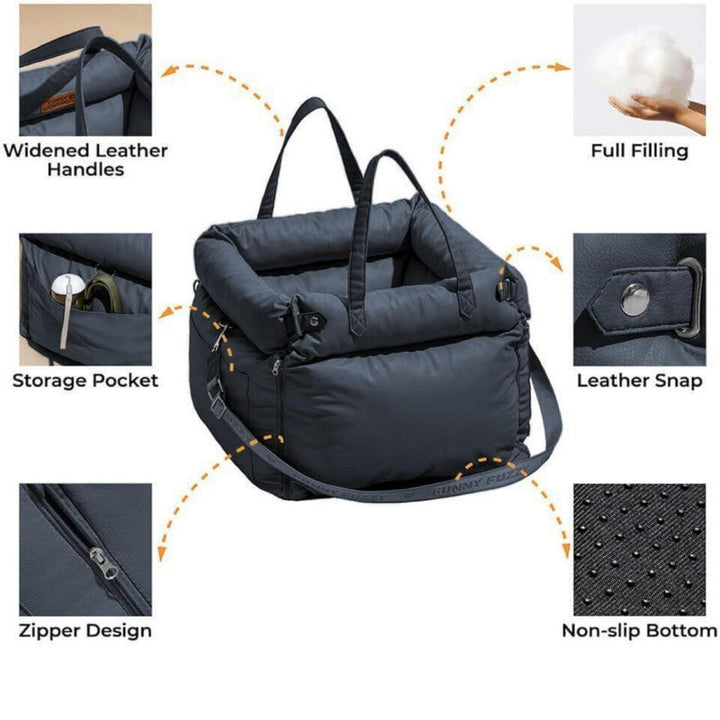 Pet car seat with secure harness Bowlift