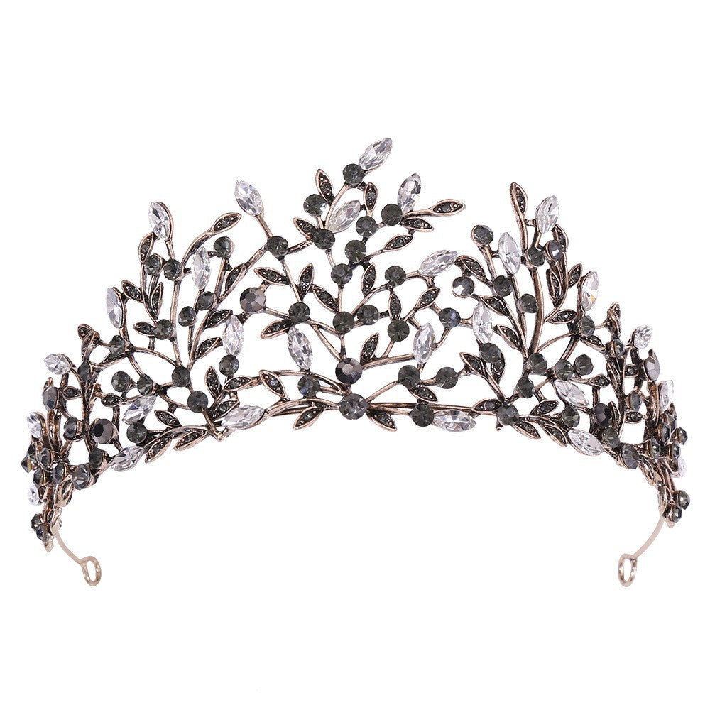 Ladies Elegant Headband with Floral Decorations and Rhinestones Bowlift