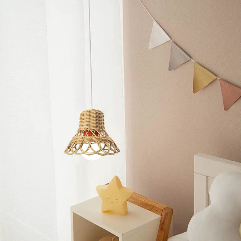 Handmade hanging lamp made of natural material Bowlift