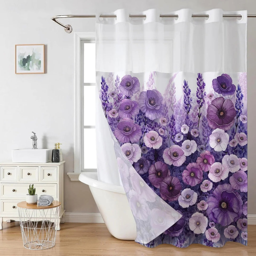 Artistic Floral Shower Curtain Bowlift