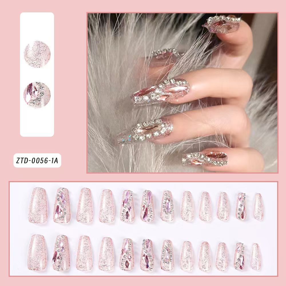 Glamorous Rhinestone-Decorated Press-On Nail Tips Bowlift