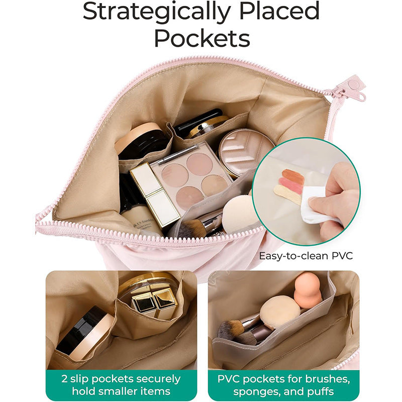 Cosmetic organizer bag with elegant design and multiple compartments Bowlift