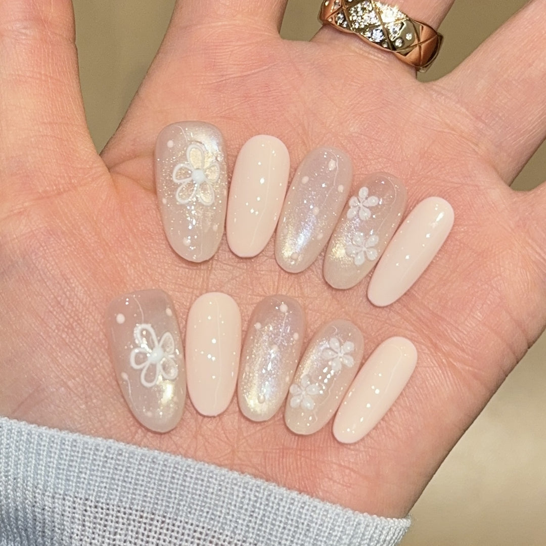 Artificial nails with romantic flower designs Bowlift 1787307536