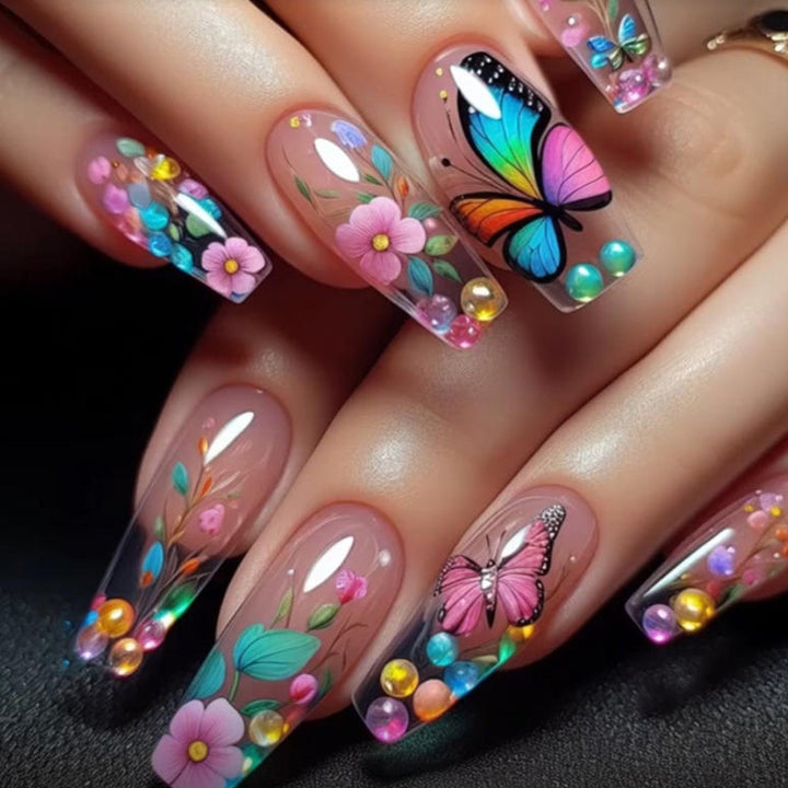 Artistic Floral Nail Art Decoration Set Bowlift