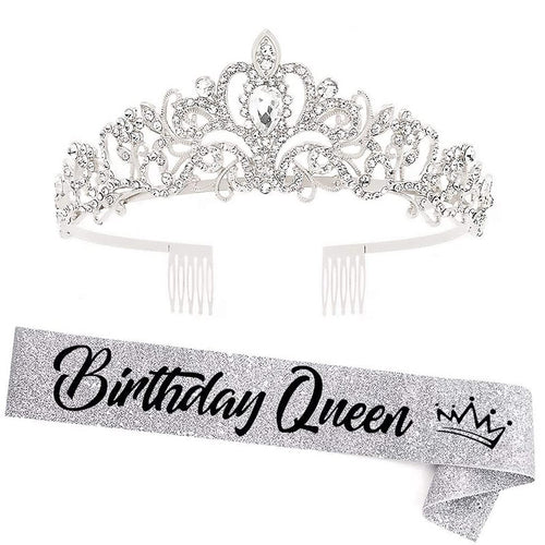 Women's festive birthday sash with glitter Bowlift