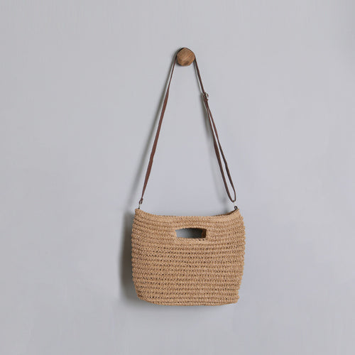Handbag made of natural cotton with leather handle Bowlift