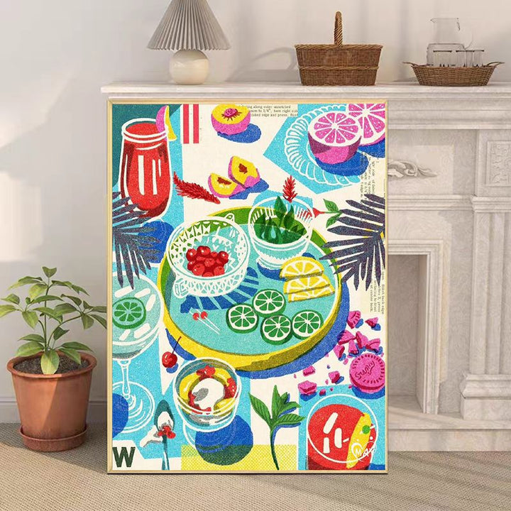 Retro-Inspired Still Life Canvas Art Print Bowlift
