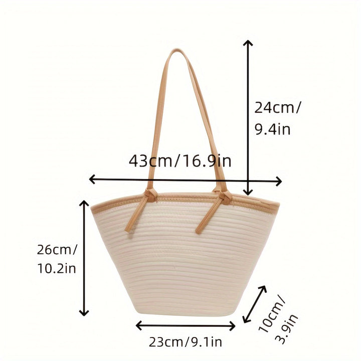 Spacious Beach Bag Made of Woven Material Bowlift