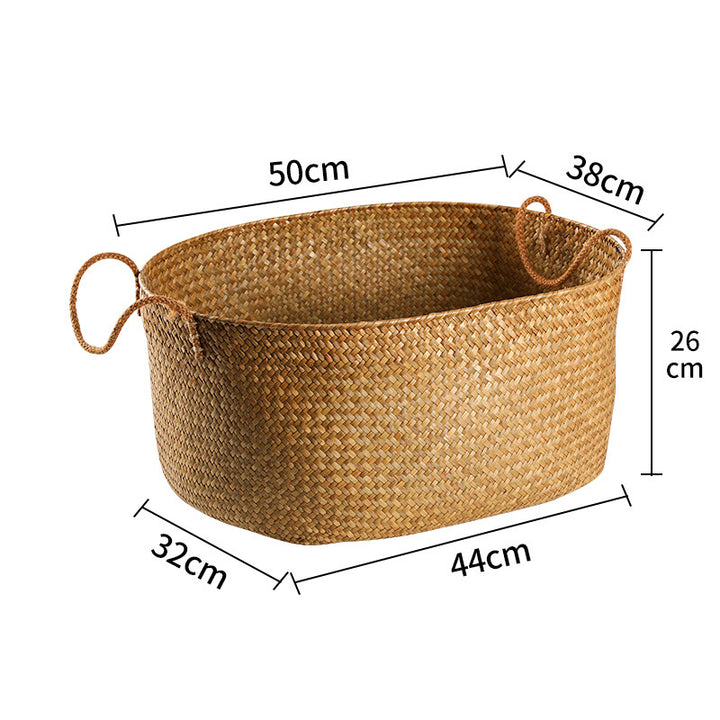 Large Handwoven Storage Basket Bowlift