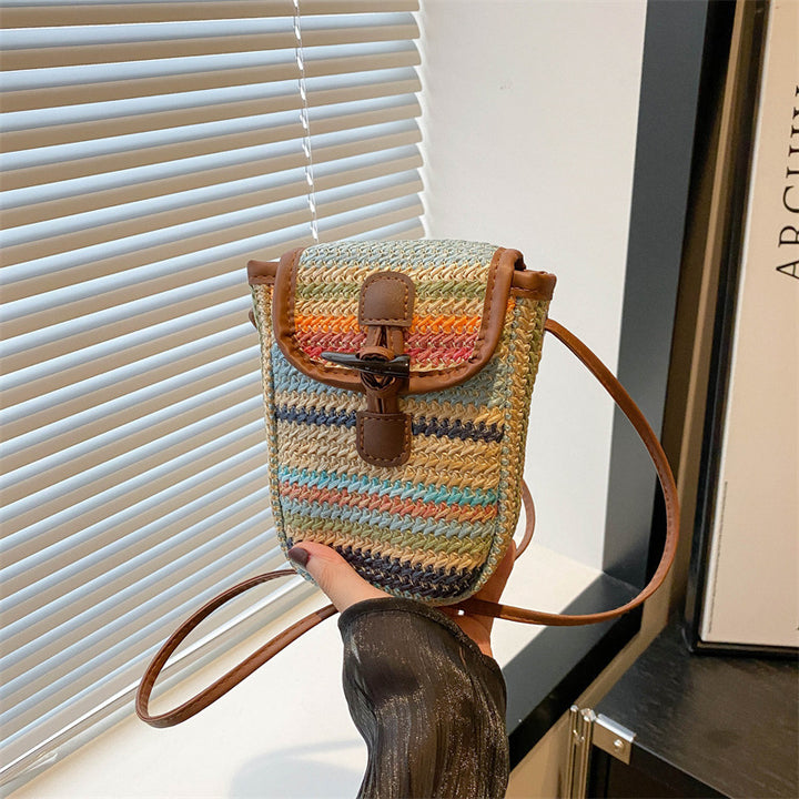 Colorful Woven Crossbody Bag Bowlift