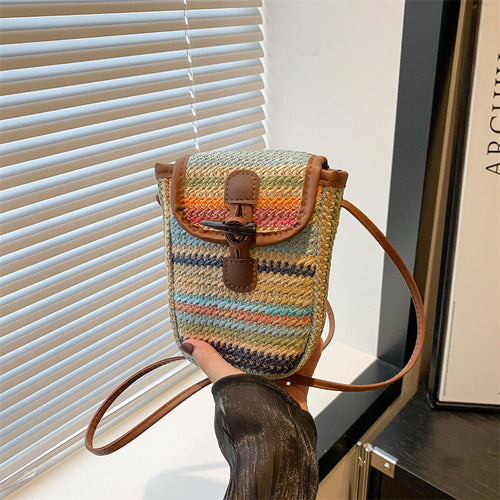 Colorful Woven Crossbody Bag Bowlift