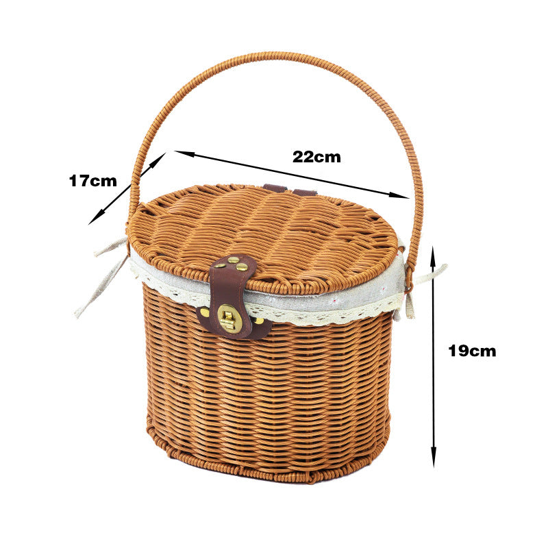 Woven Storage Basket with Lid Bowlift
