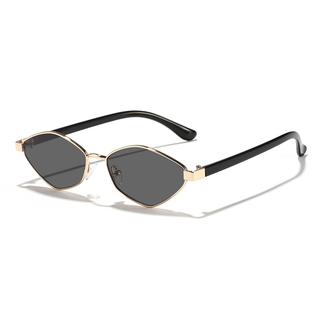 Women's Cat Eye Sunglasses with Brown Lenses and Elegant Metal Frame Bowlift
