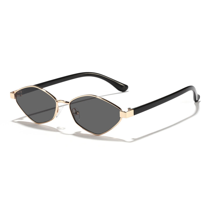 Women's Cat Eye Sunglasses with Brown Lenses and Elegant Metal Frame Bowlift