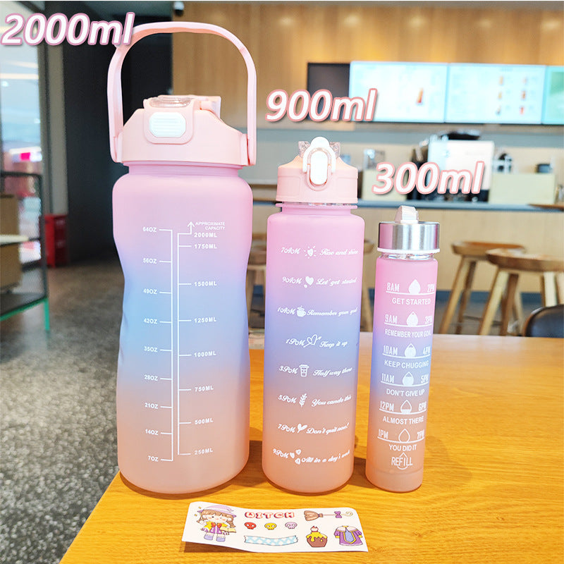 Women's ergonomic water bottle with motivational markings Bowlift