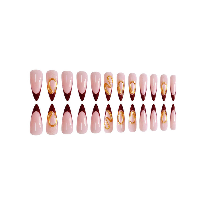 Elegant Stiletto Press-On Nail Art Bowlift