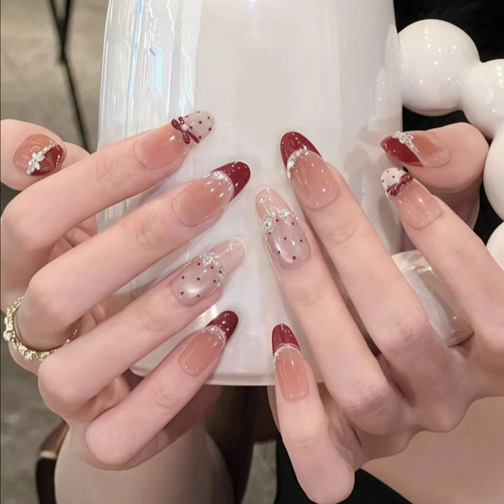 Decorative Holiday-Themed Press-On Nail Set Bowlift