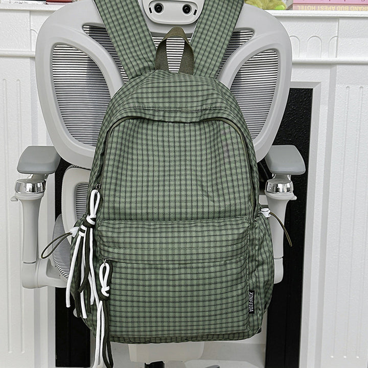 Checked Patterned Casual Backpack